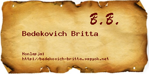 Bedekovich Britta névjegykártya